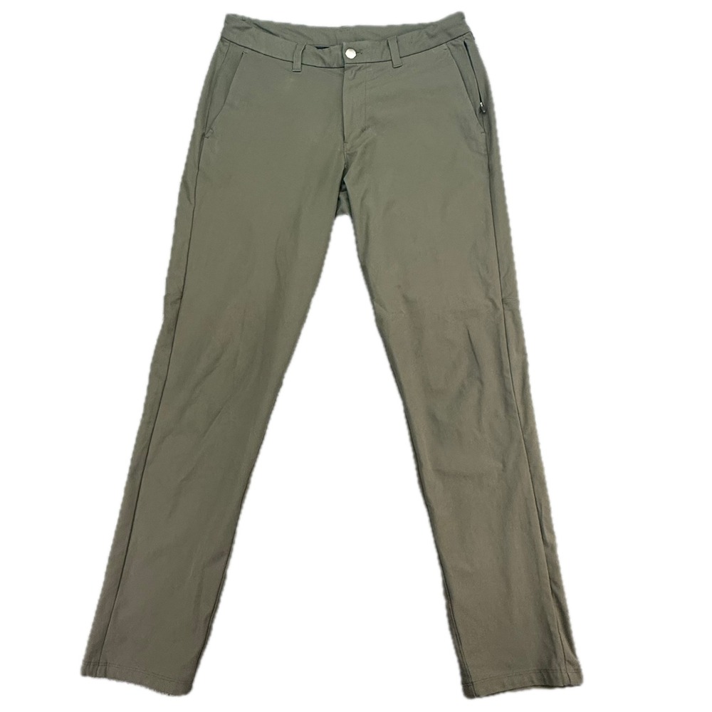 Lululemon Commission Pants Mens‎ 32 Olive Green Slim Straight Golf Chino 2547